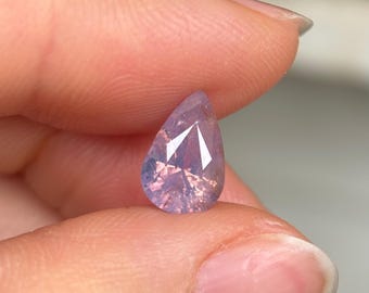 2.25ct Lite Purple Milky Sapphire Vietnam, Pear Shape, Opalescent Sapphire, Unheat Sapphire Luc Yen