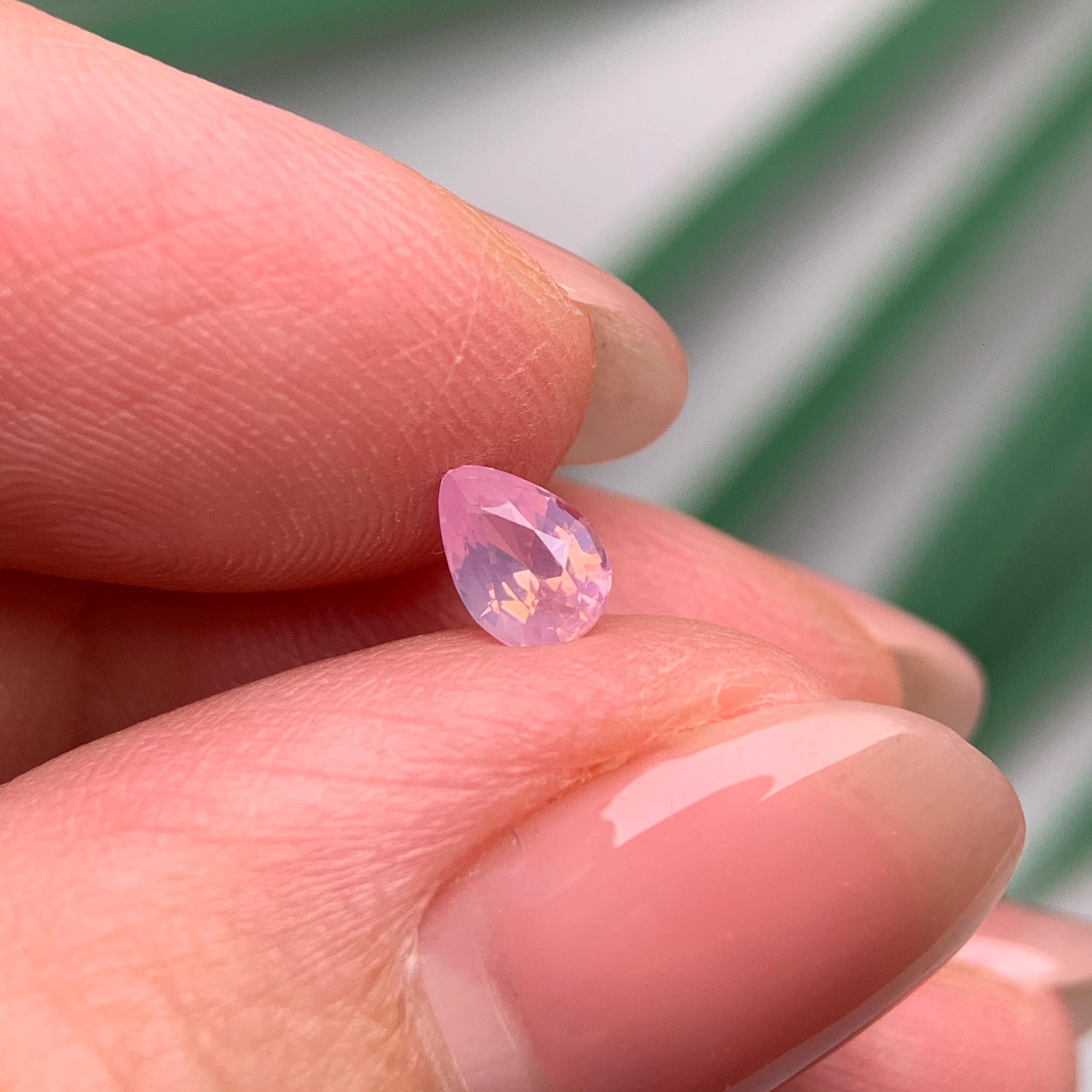 0.38 Ct Natural Pink Milky Sapphire Vietnam, Pear Shape