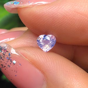 0.48  ct  Natural Silky Sapphire Viet Nam, Opalescent Sapphire,  heart Shape, Unheat Sapphire Luc Yen