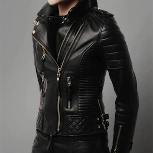 Ladies leather jacket , Leather jacket ladies , Genuine Leather, Biker leather Jacket , Personalized gifts , Gifts for her, Halloween , Gift