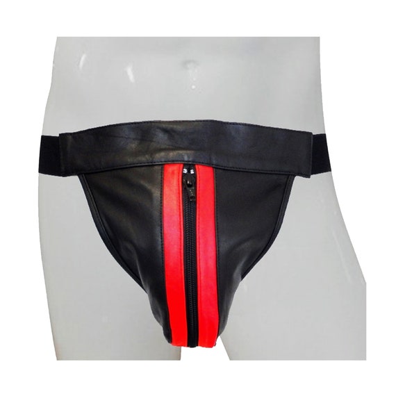 Men's Genuine Leather Jockstraps Real Leather Red Stripe Etsy Canada