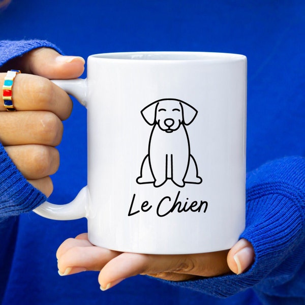 Le Chien Dog Le Chat Cat France French Coffee Mug Tasse de Chien Chat