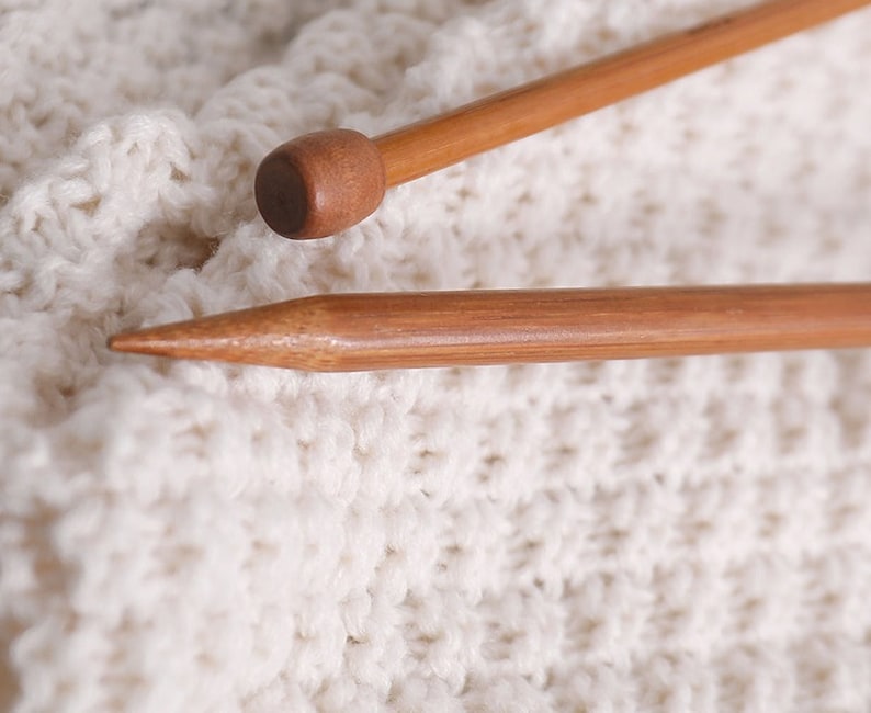 Aguja de tejer de madera aguja de tejer para chaqueta, longitud 25 cm, grosor a elegir entre 2,0 mm y 10 mm imagen 2