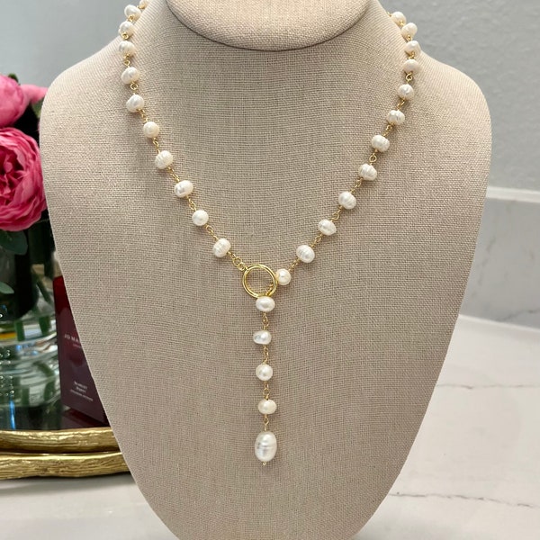 Freshwater Pearl Lariat Necklace