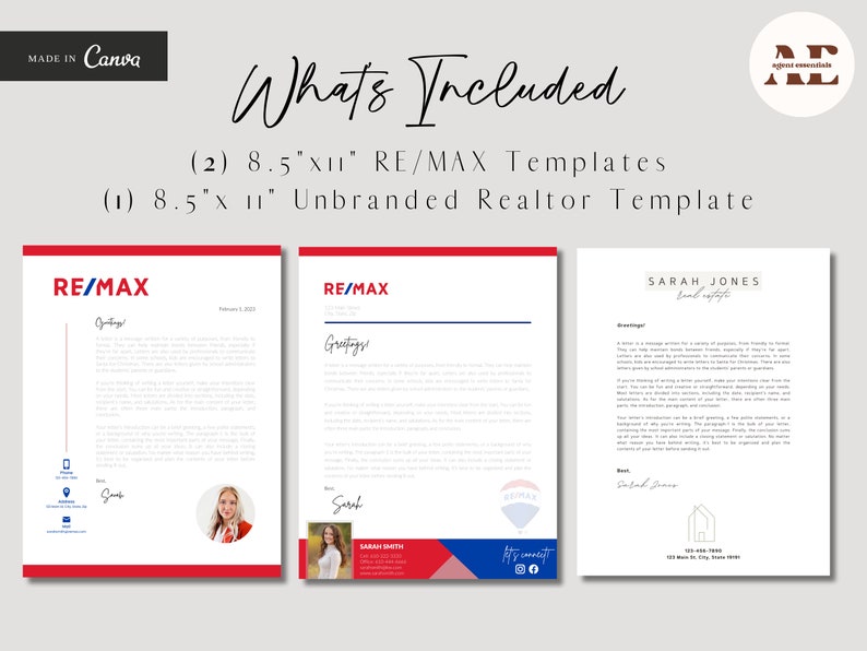 RE/MAX Letterhead Bundle | Real Estate Letterhead Template | for ...