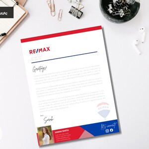 RE/MAX Letterhead Bundle | Real Estate Letterhead Template | for ...