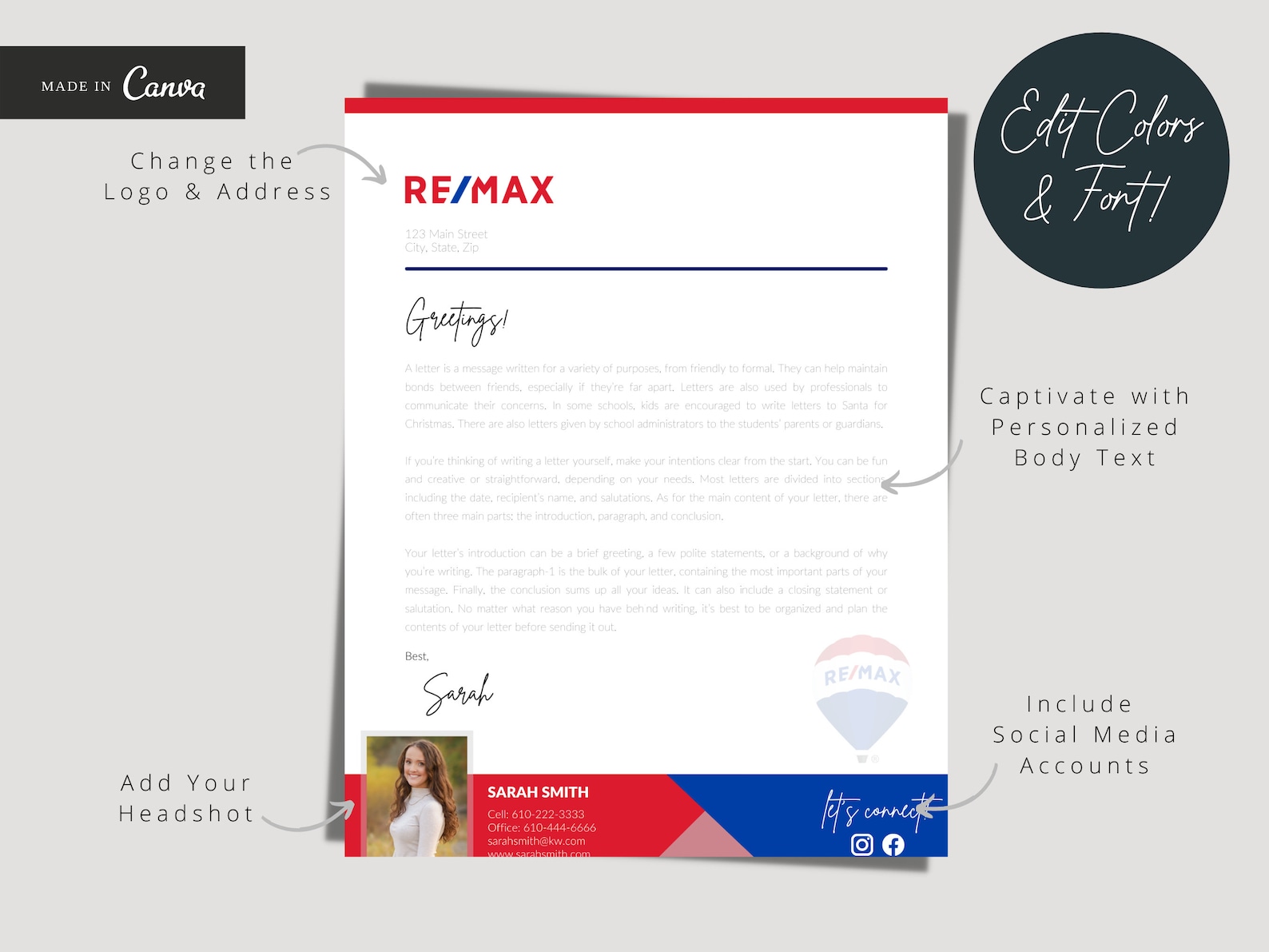 RE/MAX Letterhead Template | Real Estate Letterhead Template | for ...