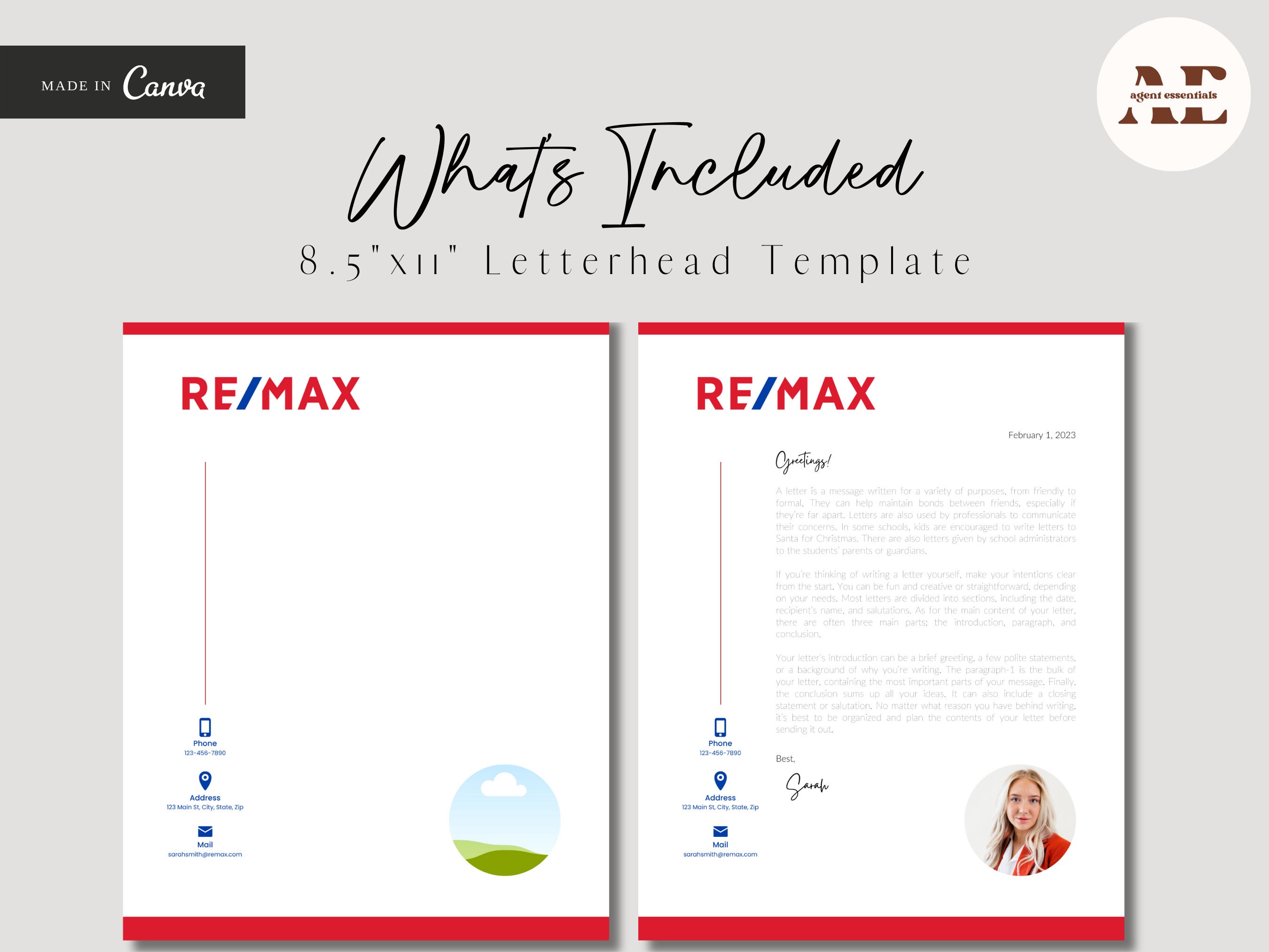 RE/MAX Letterhead | Real Estate Letterhead Template | for Realtors ...