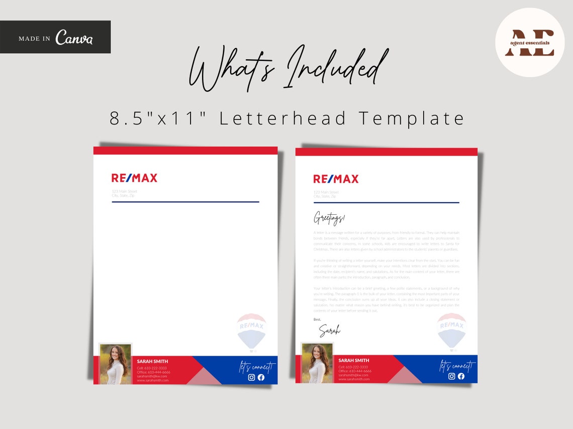 RE/MAX Letterhead Template | Real Estate Letterhead Template | for ...