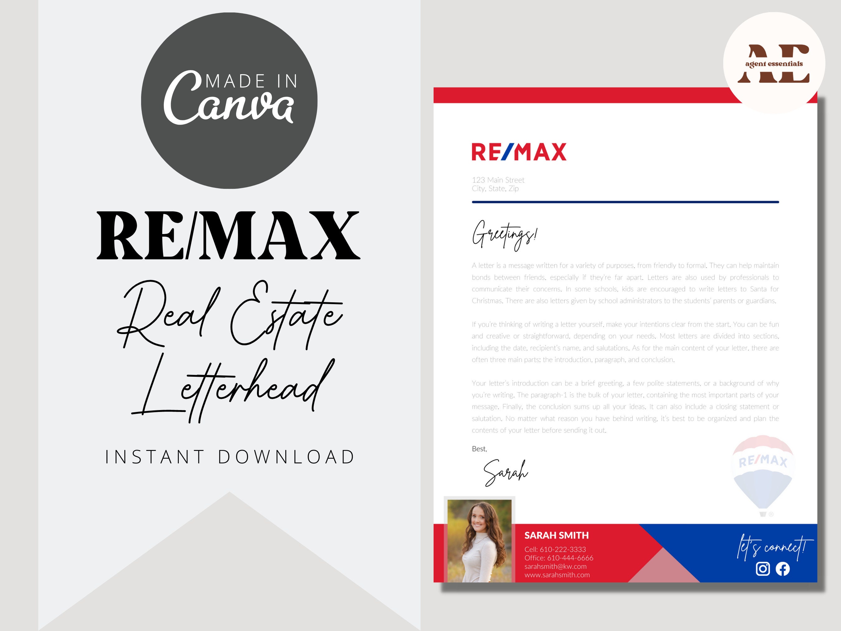 RE/MAX Letterhead Template Real Estate Letterhead Template for Realtors