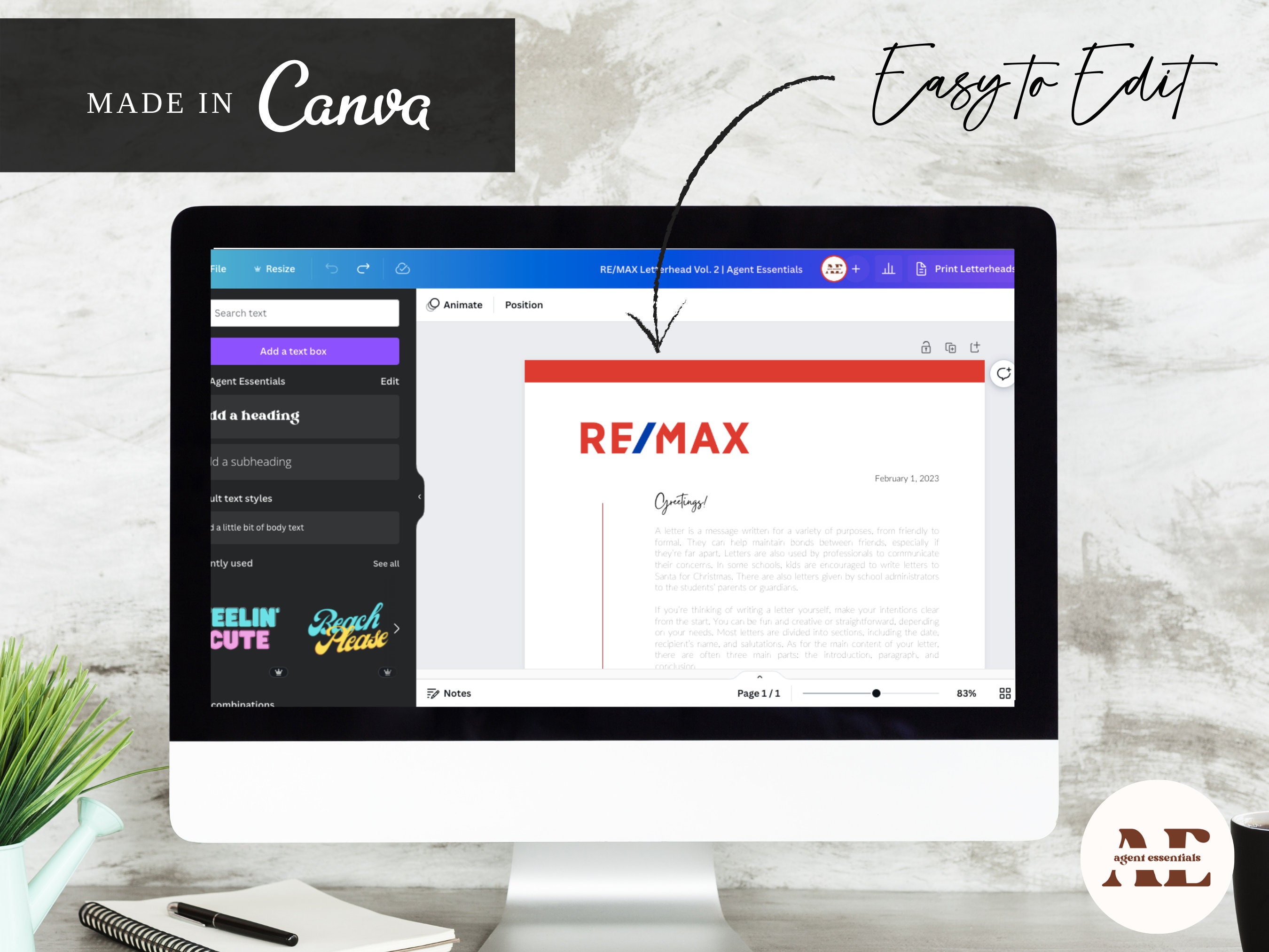 RE/MAX Letterhead | Real Estate Letterhead Template | for Realtors ...
