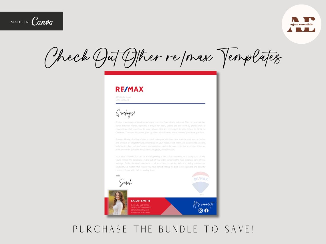 RE/MAX Letterhead | Real Estate Letterhead Template | for Realtors ...