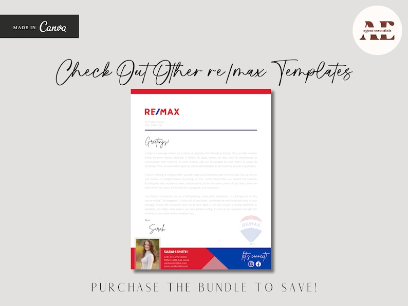 RE/MAX Letterhead | Real Estate Letterhead Template | for Realtors ...