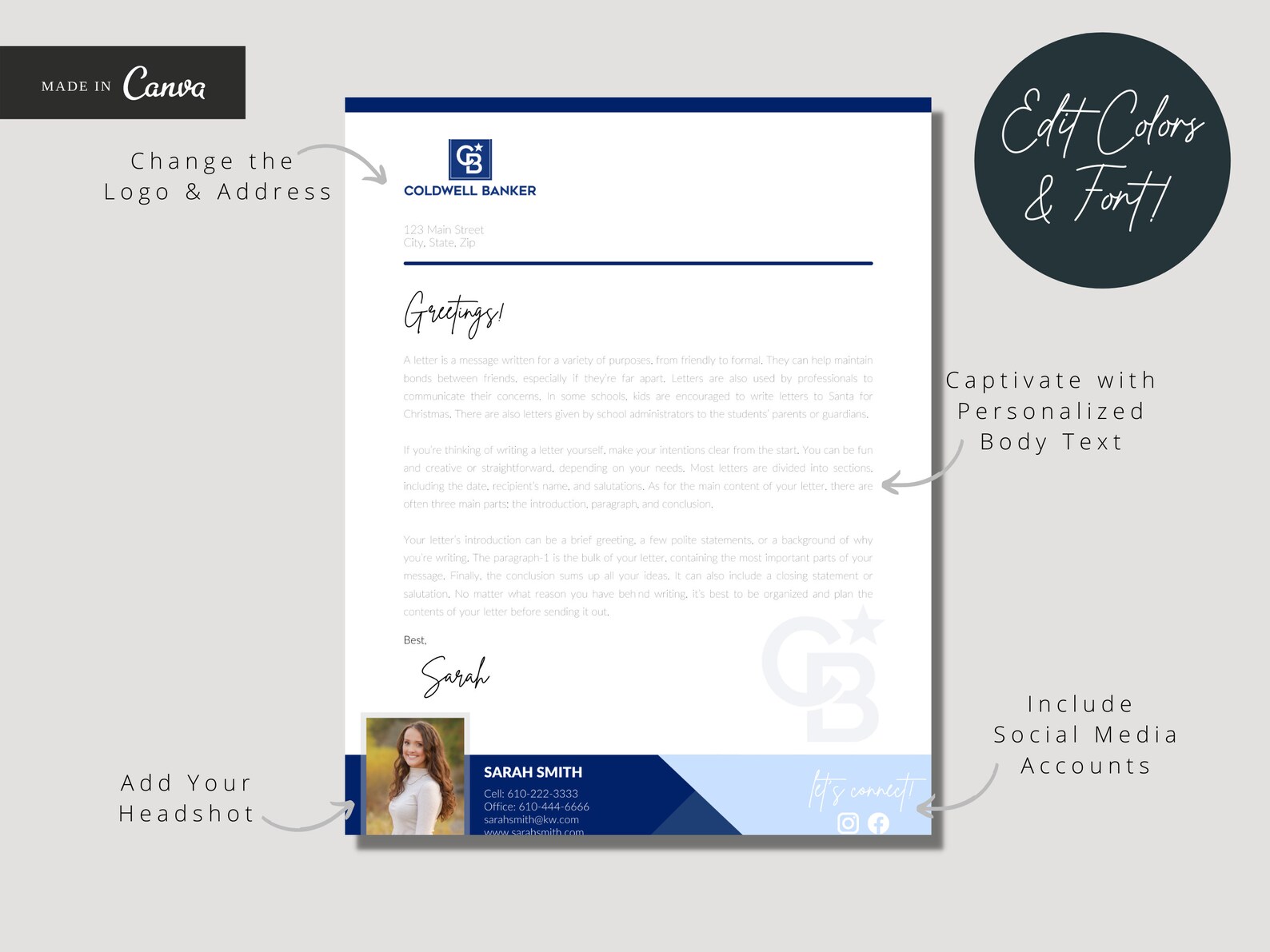 Coldwell Banker Letterhead Real Estate Letterhead Template for Realtors