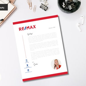 RE/MAX Letterhead | Real Estate Letterhead Template | for Realtors ...