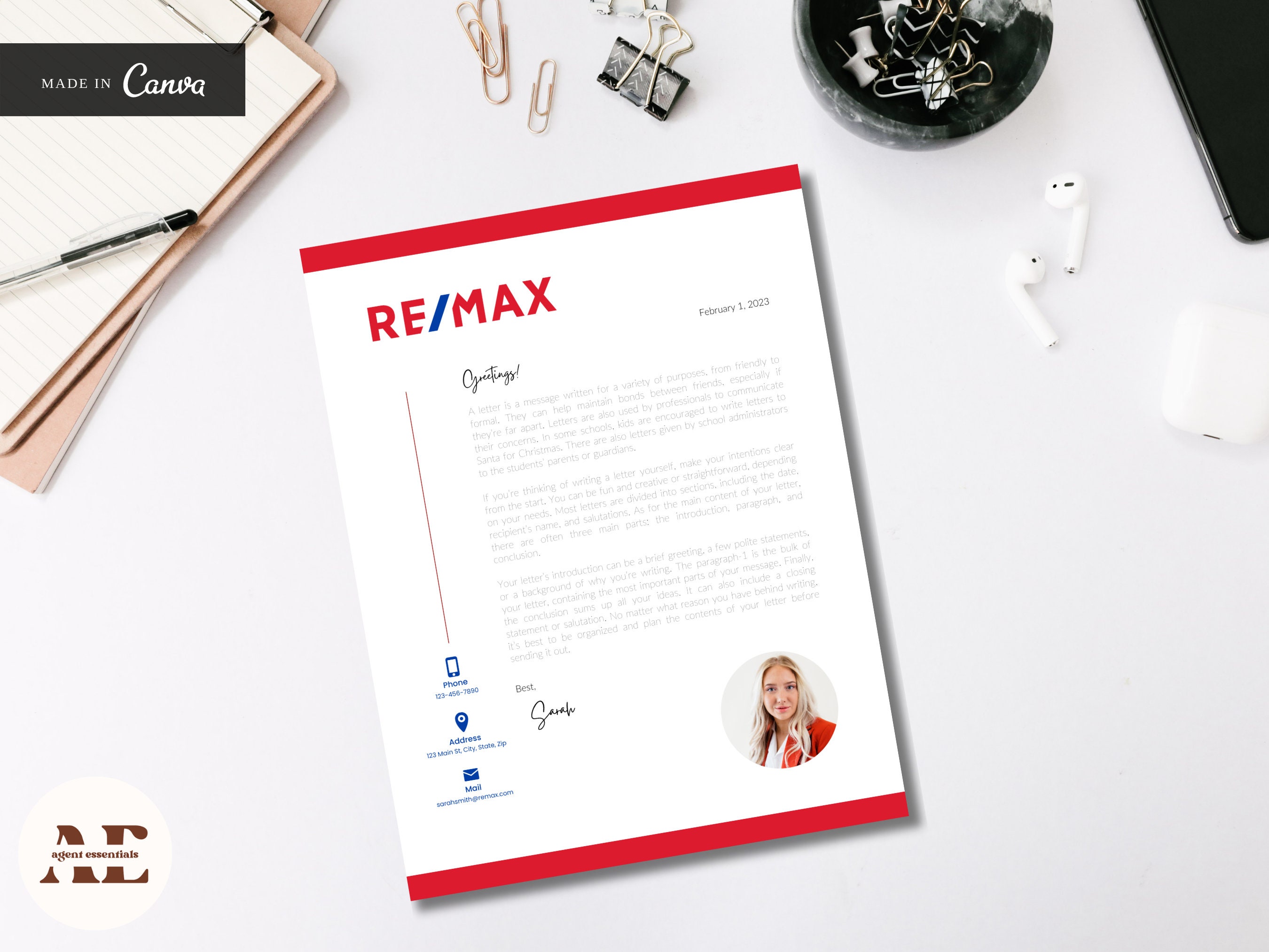 RE/MAX Letterhead | Real Estate Letterhead Template | for Realtors ...