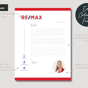 RE/MAX Letterhead | Real Estate Letterhead Template | for Realtors ...