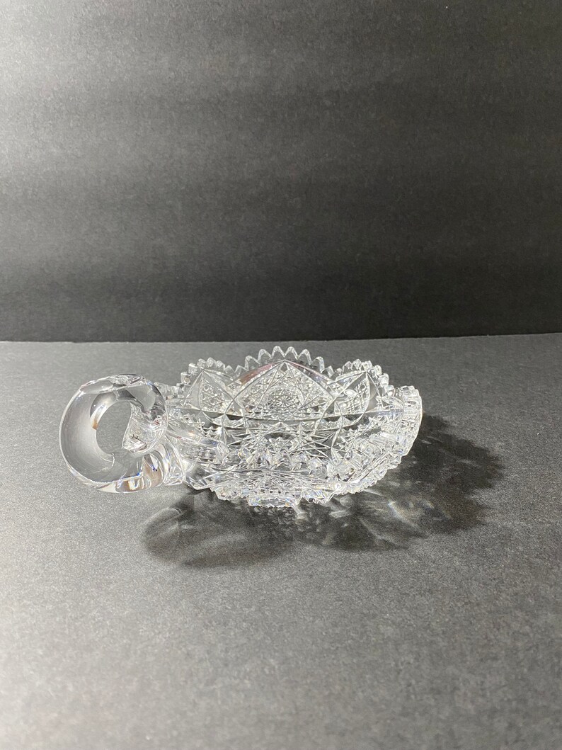 American Brilliant Period Cut Glass Nappy Dish Etsy