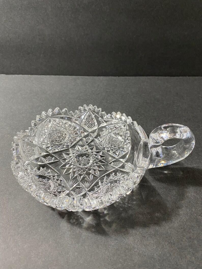 American Brilliant Period Cut Glass Nappy Dish Etsy