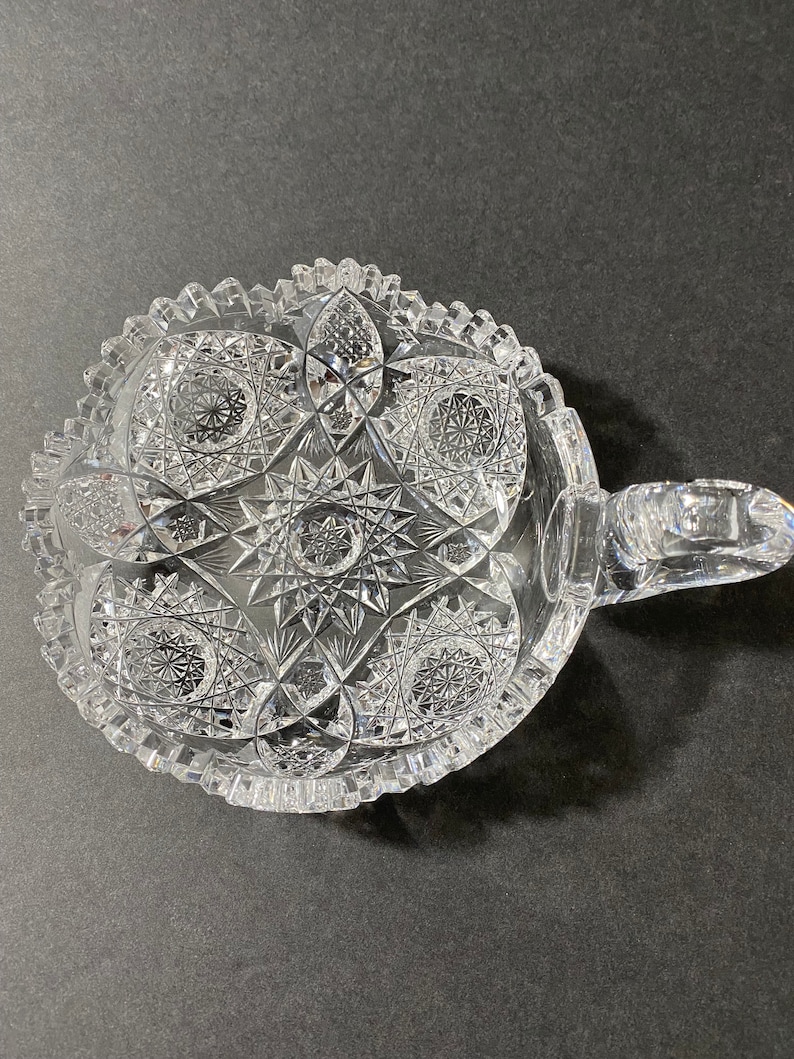 American Brilliant Period Cut Glass Nappy Dish Etsy