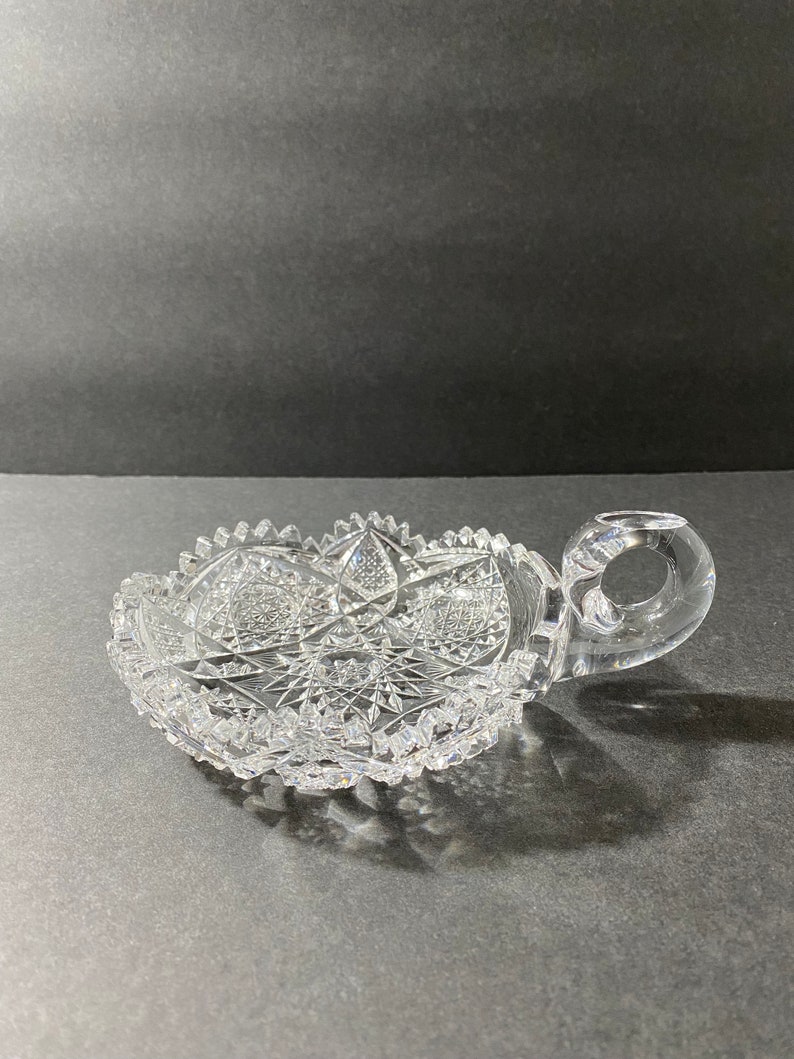 American Brilliant Period Cut Glass Nappy Dish Etsy