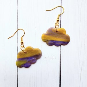Stormy Cloud Earrings, Polymer Clay Earrings