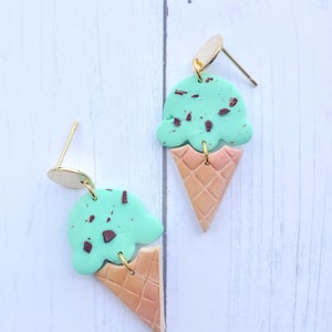 Ice Cream Earrings, Summer Earrings, Polymer Clay Earrings
