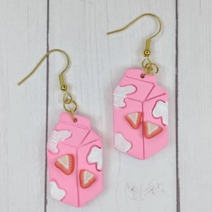 Milk Carton Earrings, Polymer Clay Earrings