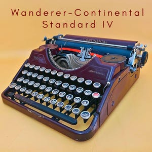 Working Typewriter Wanderer Continental Standard IV Rare Maroon 1930s Typewriter Portable Manual Typewriter Gift for Writer Modernist Office