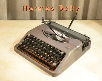 HERMES Baby タイプライター　アンティーク Hermes Baby Vintage Typewriter from 1936 Gray Shrink Coated QWERTY