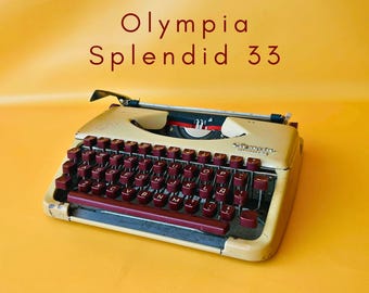 Working Typewriter With Case Olympia Splendid 33 Typewriter Gift