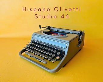 Macchina da scrivere funzionante Hispano Olivetti Studio 46 Green Macchina da scrivere manuale QWERTY Retro Gift Writer Macchina da scrivere spagnola Modernist Office Gift
