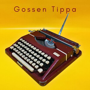 Macchina da scrivere GOSSEN TIPPA degli anni '50, rossa, manuale, funzionante, con custodia, portatile, retrò, regalo per scrittori, decorazione per la casa, vintage