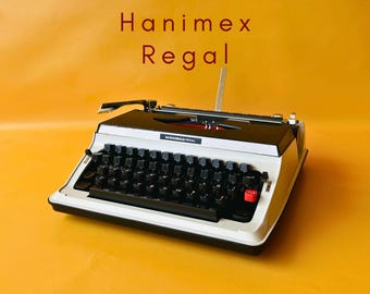 Working Typewriter Hanimex Regal White Black Typewriter Manual Japanese Typewriter 1970s Gift Writer Portable QWERTY Typewriter with Case