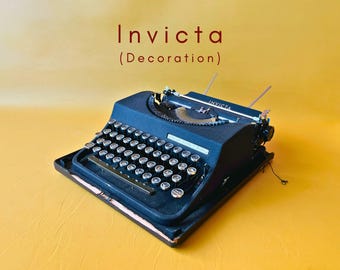 Typewriter Invicta for Decoration Black 1950s Manual Typewriter QZERTY Retro Gift Writer Italian Typewriter Modernist Office Gift Entryway