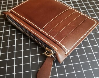 Zip Wallet -Handmade Leather Card Zipper Wallet