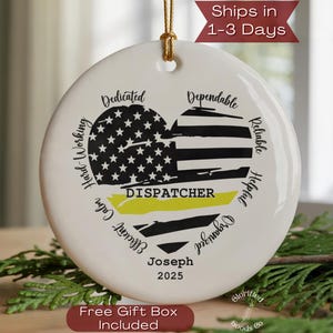 Dispatcher Christmas Personalized 911 Operator Gift, Custom First Responder Christmas Ornament Keepsake, Emergency Dispatcher Christmas Gift