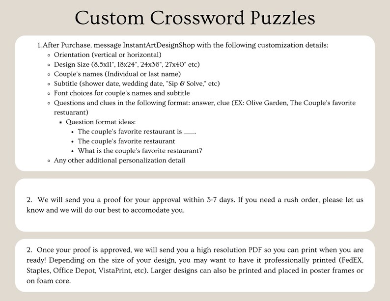 Custom Wedding Crossword Puzzle: Cocktail Hour Wedding or Etsy Custom Wedding Crossword Puzzle: Cocktail Hour Wedding or Etsy