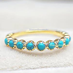 Alliance turquoise : alliance vintage en argent sterling