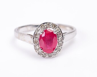 Ruby Half Eternity Band, Ruby Diamond Wedding Band, July Birthstone, Stacking Ring, Matching Band, Engagement Ring, Anniversary Gift For Her