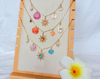 Custom Seashell Charm Necklace | Customizable Charm Jewelry | Beachy Coastal Jewelry | Design Your Own Custom Charm