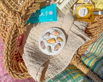 Handmade Seashell Compact Mirror: Coastal Beach Bag Accessory