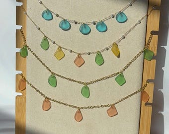 Dainty Sea Glass Necklace: Ocean Jewelry