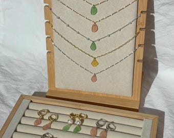 Seashell Earrings, Sea Glass Jewelry, Ocean Earrings, Beach Earrings, Sea Glass Earrings