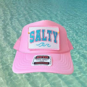Coastal Trucker Hat, Salty Patch, Beach, Summer cap Pink