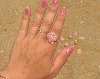 Dainty Seashell Ring: Real Scallop Shell, Ocean Jewelry