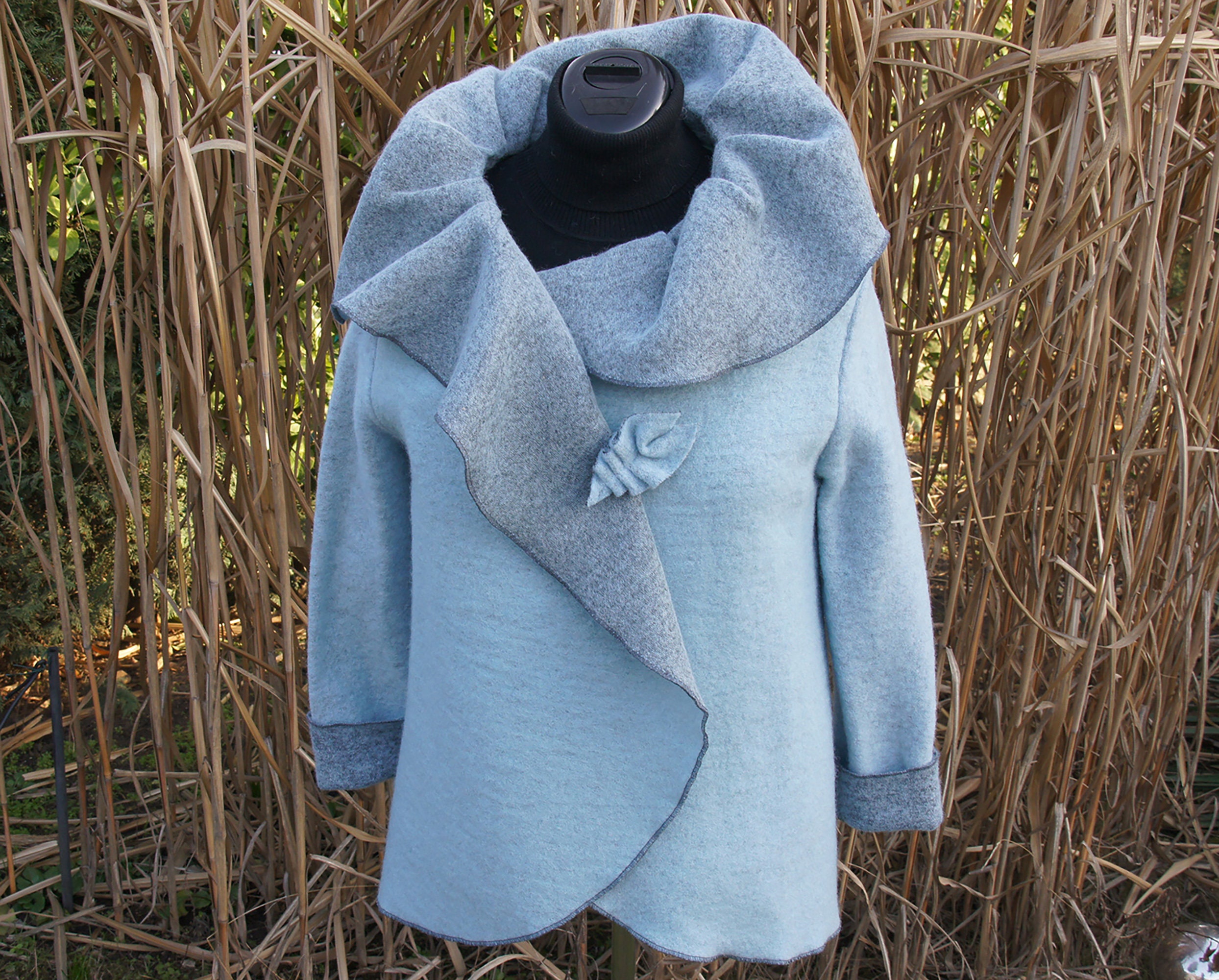 Wolljacke mit großem kragen Clearance