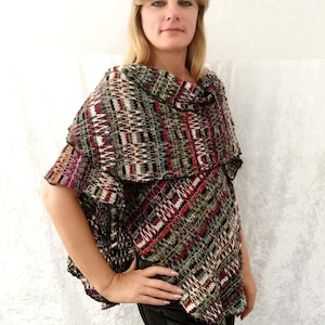 Cape Poncho Cloak made of wool knit fabric
