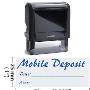 Mobile Deposit - Date and Acct. - Extra Large 4915 Self Inking Rubber Stamp, Endorsement Bank Business Office Accounting Check ,  1"x 2-3/4"