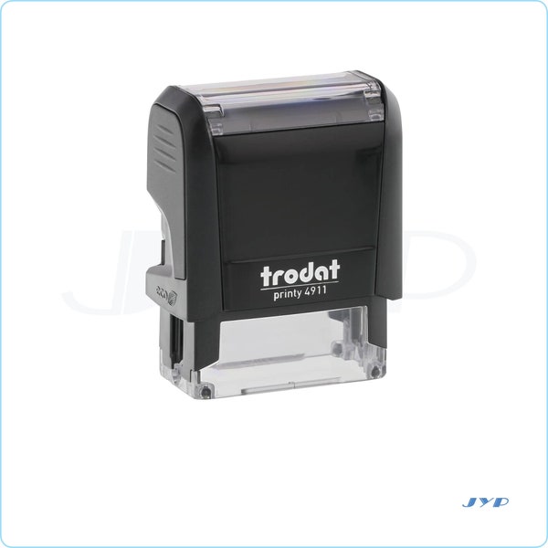 Trodat 4911 Custom Personalized Mini Self-Inking Rubber Rectangle Signature Logo Message Small Loyalty Card Stamp , Three Lines 9/16”x1-1/2”